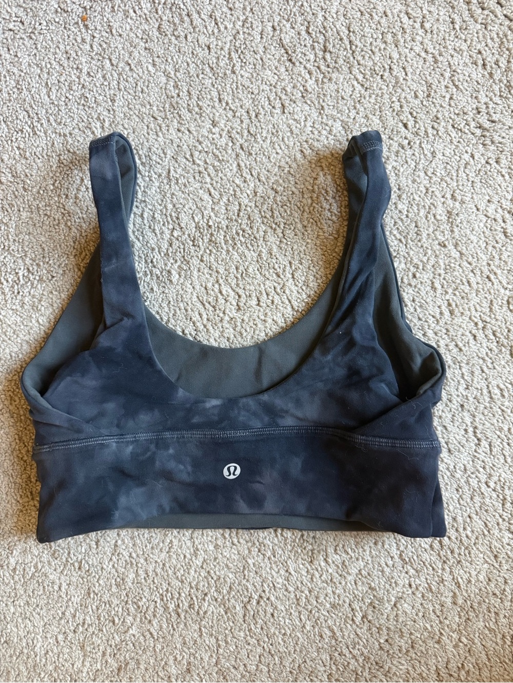 Lululemon Align Keyhole Back Sports Bra Tie Dye Wash Grey Black